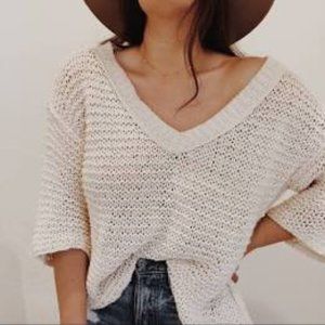 FREE PEOPLE | HIGH-LOW KNITTED | V NECK SWEATER